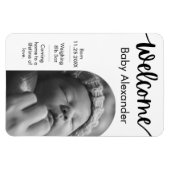 Baby Geboorteaankondiging - boogvormige fotomagnee Magneet (Horizontaal)