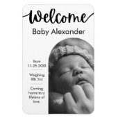 Baby Geboorteaankondiging - boogvormige fotomagnee Magneet (Verticaal)