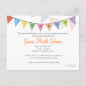 Baby Geboorteaankondiging Dank u Foto Briefkaart (Achterkant)