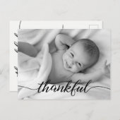 Baby geboorteaankondiging dankbare aangepaste foto aankondigingskaart (Voorkant / Achterkant)