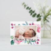 Baby Geboorteaankondiging Foto Bedankt Briefkaart (Staand voorkant)