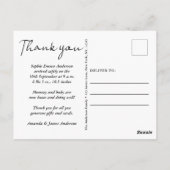 Baby Geboorteaankondiging Foto Bedankt Briefkaart (Achterkant)