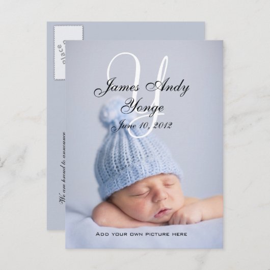 Baby Geboorteaankondiging Foto Briefkaarten (Voorkant / Achterkant)