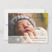 Baby Geboorteaankondiging Foto Introductie Script Magnetische Uitnodiging (Voorkant)