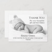 Baby geboorteaankondiging - Hartelijk dank Bedankkaart (Voorkant / Achterkant)