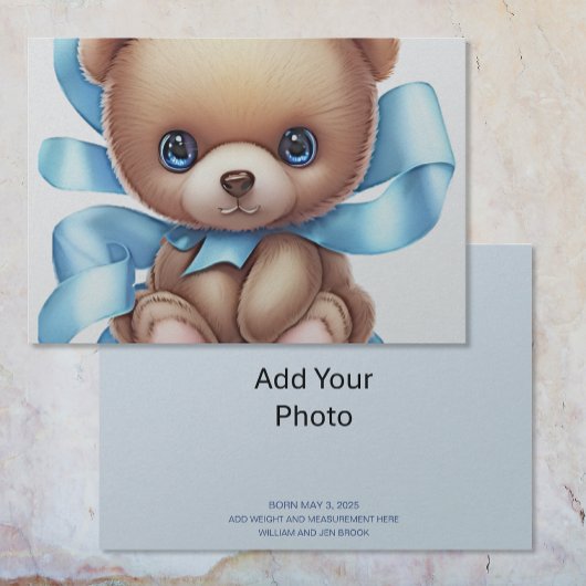 Baby Geboorteaankondiging Kaart | Foto toevoegen