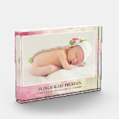 Baby Geboorteaankondiging Keepsake Photo Block Lij Fotoblokken (Links)