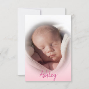 Baby Geboorteaankondiging Meisje roze FOTO Aankondiging