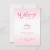 Baby Geboorteaankondiging Meisje roze | FOTO Aankondiging (Achterkant)