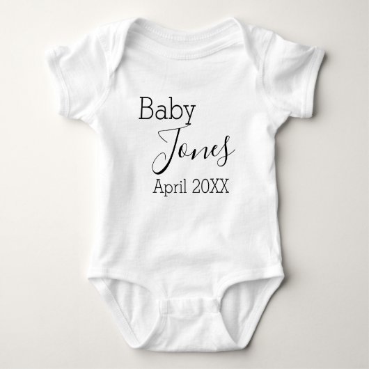 Baby geboorteaankondiging onthult Baby odysuit Romper (Voorkant)