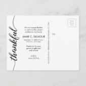 Baby Geboorteaankondiging, Thankful, Aangepaste fo Aankondigingskaart (Achterkant)