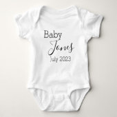 Baby Geboortedatum bekendmaking onthulling Romper (Voorkant)