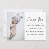 Baby Geboortefoto Aankondiging Hartelijk dank (Voorkant)