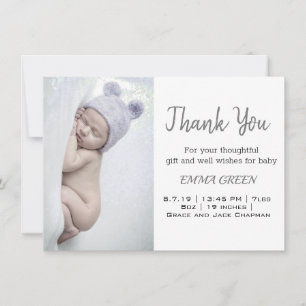 Baby Geboortefoto Aankondiging Hartelijk dank