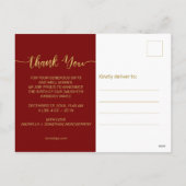 Baby Geboortefoto Gold Script Typografie Bedankt Feestdagenkaart (Achterkant)