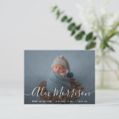 baby - geboortekaart van chic lettering briefkaart (Staand voorkant)