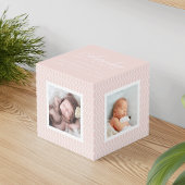 Baby Geboortestatistieken Foto Kubus | Blush Pink