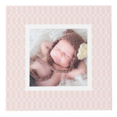 Baby Geboortestatistieken Foto Kubus | Blush Pink (Voorkant)