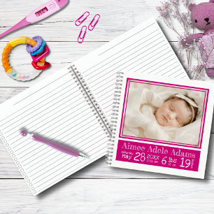 Baby Geboortestatistieken Foto Notitieboek   Magen