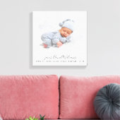 Baby Geboortestatistieken Fotomasker Pasgeboren aa Canvas Afdruk (Insitu (Woonkamer))