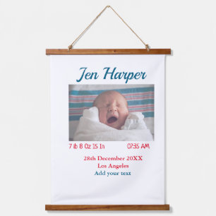 Baby Geboortestatistieken Naam toevoegen Plaats Da Hangend Wandkleed