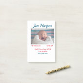 Baby Geboortestatistieken Naam toevoegen Plaats Da Post-it® Notes (Op bureau)