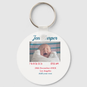 Baby Geboortestatistieken Naam toevoegen Plaats Da Sleutelhanger
