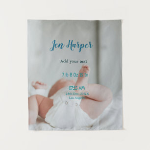 Baby Geboortestatistieken Naam toevoegen Plaats Da Wandkleed