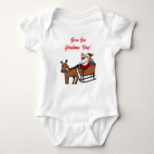 Baby "Geboren op kerstdag" Bodysuit Santa Sled (Voorkant)