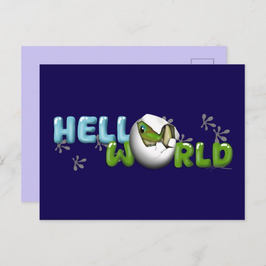 Baby Gecko in Egg Briefkaart (Voorkant / Achterkant)