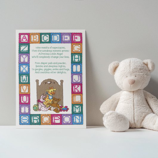 Baby Gedicht Kruissteek Kwekerij Baby Kaart