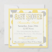 Baby Geel grijs Stip Baby shower Kaart (Achterkant)