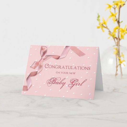 Baby Gefeliciteerd - Baby Girl Kaart (Gele Bloem)
