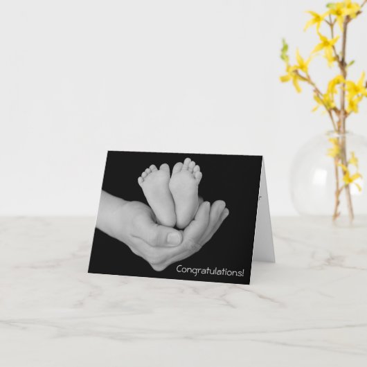 Baby - Gefeliciteerd Kaart (Gele Bloem)