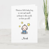 Baby Gefeliciteerd Kaart met de naam en tekst van  (Voorkant)