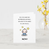 Baby Gefeliciteerd Kaart met de naam van de jongen (Gele Bloem)