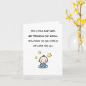 Baby Gefeliciteerd Kaart, Newborn Boy Greeting Kaart (Gele Bloem)
