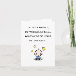 Baby Gefeliciteerd Kaart, Newborn Boy Greeting Kaart