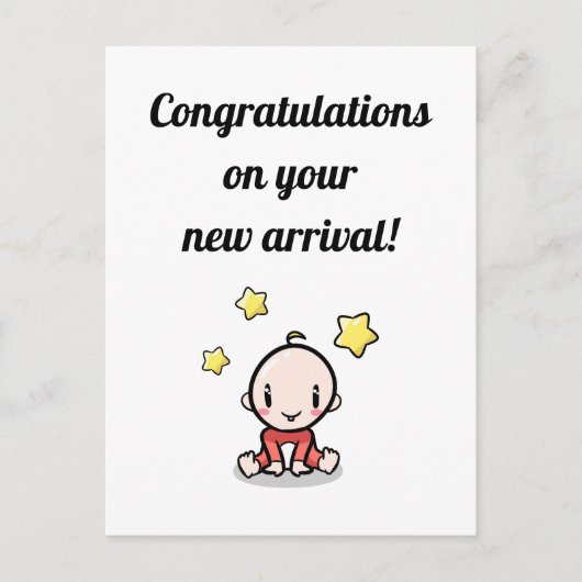 Baby Gefeliciteerd Kaart, Unisex, Nieuwe Aankomst, Briefkaart (Voorkant)