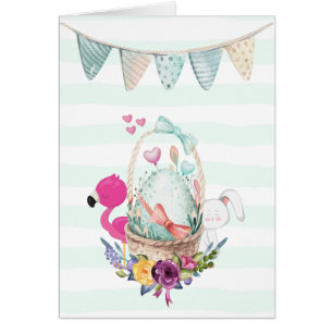 Baby Gefeliciteerd met Nesting Egg Flamingo & Bunn