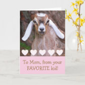 Baby Geit en hart mam Kaart (Gele Bloem)