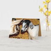 Baby Geit en mama - Blank Wenskaart Kaart (Gele Bloem)