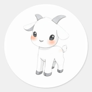 Baby Geit Kind Waterverf Art Sticker