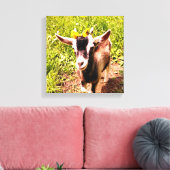 Baby Geit met bloemen - Ingewikkelde Canvas Print (Insitu (Woonkamer))