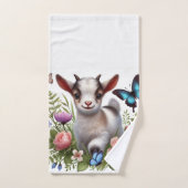 Baby Geit met kleurrijke vlinders en bloemen Bad Handdoek (Handdoek)