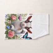 Baby Geit met kleurrijke vlinders en bloemen Bad Handdoek (Handdoek)