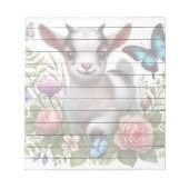 Baby Geit met kleurrijke vlinders en bloemen Notitieblok (Voorkant)