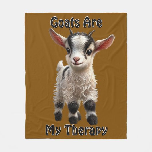 Baby Geit met pluizige vacht en heldere expressie Fleece Deken (Voorkant)