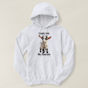 Baby Geit met pluizige vacht en heldere expressie Hoodie