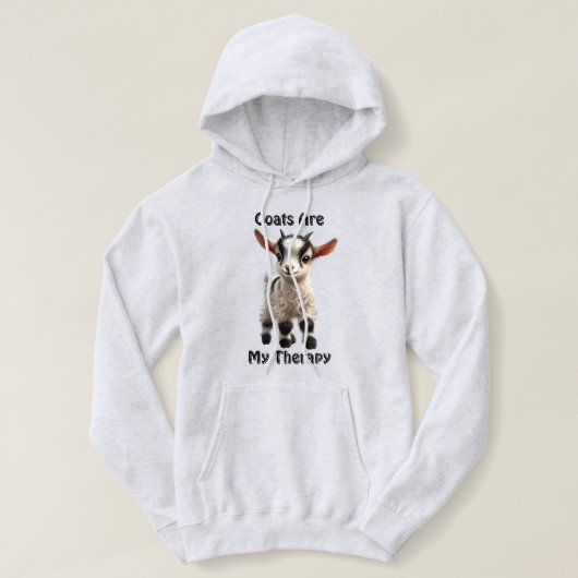 Baby Geit met pluizige vacht en heldere expressie Hoodie (Design voorkant)